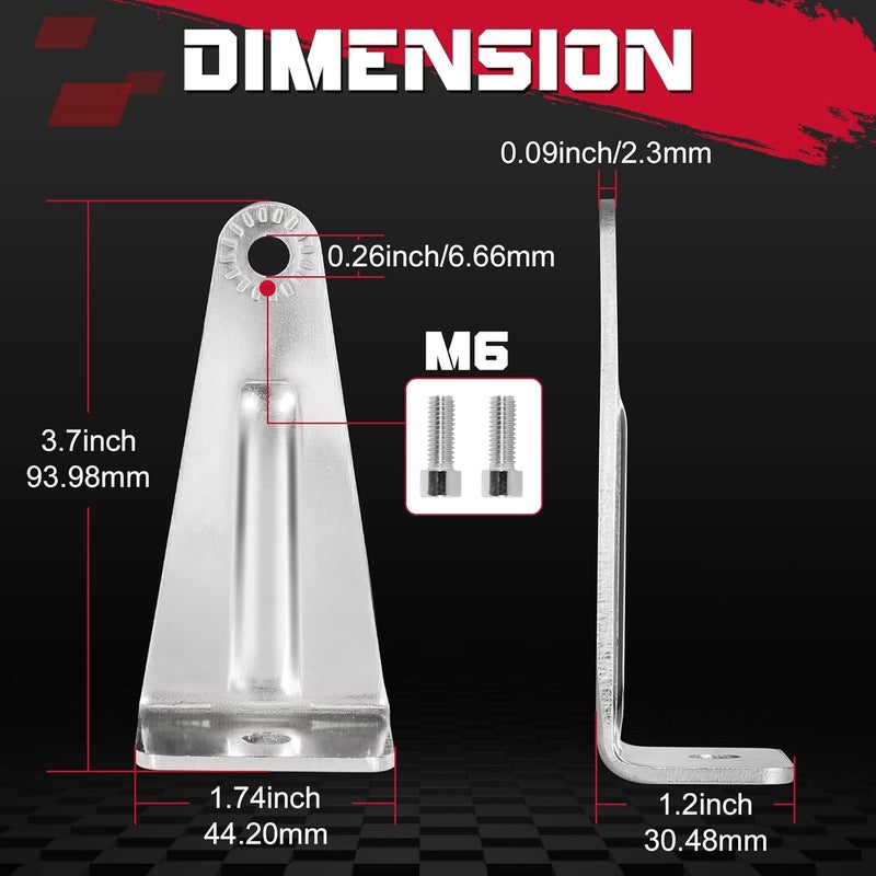 OFFROADTOWN Light Bar Mounting Brackets Universal LED Bar Mounts for Straight or Curved Bar Adjustable Bracket Side-Mounted L-Shape for Truck Pickup Jeep Offroad UTV ATV - Image 2